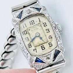 Rare Vintage Benrus Diamond Sapphire Gold Watch