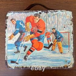 Rare Vintage Canadian Hockey Lunch Box General Steel Wares 1950's or 60's