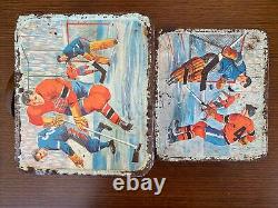 Rare Vintage Canadian Hockey Lunch Box General Steel Wares 1950's or 60's