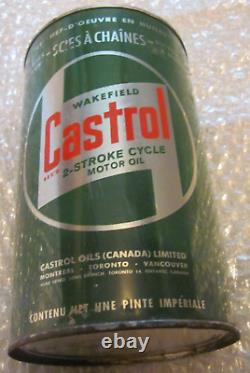 Rare Vintage Castrol 2 Cycle Motor Oil Nos Metal Can Tin Full Unused Original