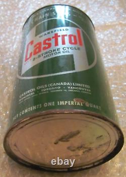 Rare Vintage Castrol 2 Cycle Motor Oil Nos Metal Can Tin Full Unused Original