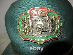 Rare Vintage Coca Cola Hat Braided Cord Snapback Brass/Metal 3D Emblem