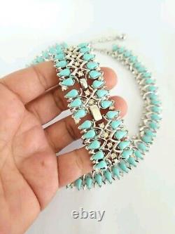 Rare Vintage Crown Trifari Rhodium & Rhinestone Statement Necklace & Bracelet