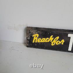 Rare Vintage Door Push Metal Plate Town Talk Bread Reach For It's Good