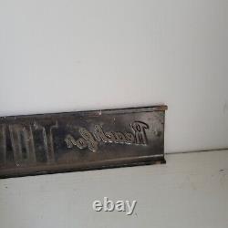 Rare Vintage Door Push Metal Plate Town Talk Bread Reach For It's Good