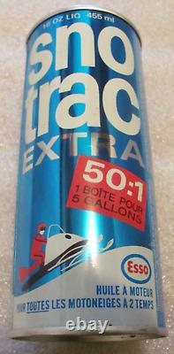 Rare Vintage Esso Sno Trac Snowmobile Oil Nos Metal Can Tin Full Unused Original