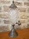 Rare Vintage French Solid Pewter & Molded Crystal Glass Absinthe Fountain 1950's
