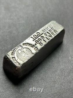 Rare Vintage First gen 10oz Phoenix Precious Metals 999 Poured Silver Bar