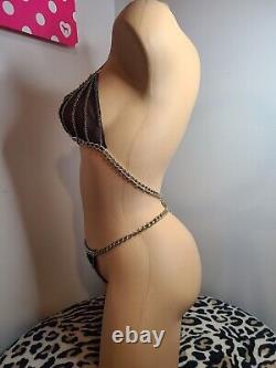 Rare? Vintage Frederick's Of Hollywood Metal Chain Bikini Set OS