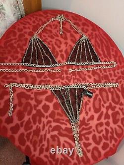 Rare? Vintage Frederick's Of Hollywood Metal Chain Bikini Set OS