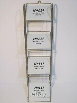 Rare Vintage HALLS Candy Cough Drop Mentho-Lyptus Counter Top Metal Display Rack