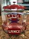 Rare Vintage Lance Squatty Jar With Metal Display Base