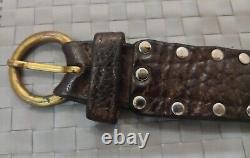 Rare Vintage Leather Belt Heavy Metal Brass