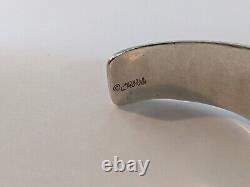 Rare Vintage Lucinda Moran Cuff Bracelet 22mm Wide Sterling PROTECT THIS WOMAN