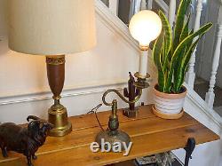 Rare Vintage MCM Warren Kessler French Empire Ornate Brass Table Desk Lamp 16