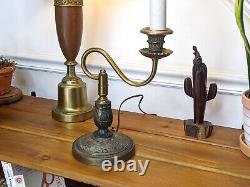 Rare Vintage MCM Warren Kessler French Empire Ornate Brass Table Desk Lamp 16