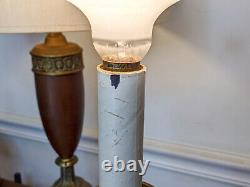 Rare Vintage MCM Warren Kessler French Empire Ornate Brass Table Desk Lamp 16