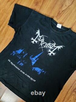 Rare Vintage Mayhem de mysteriis dom sathanas 1994 2side T-shirt Black Metal