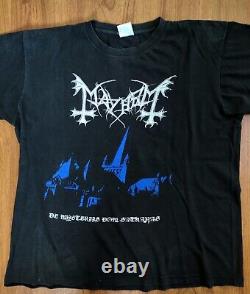 Rare Vintage Mayhem de mysteriis dom sathanas 1994 2side T-shirt Black Metal