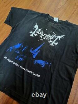Rare Vintage Mayhem de mysteriis dom sathanas 1994 2side T-shirt Black Metal