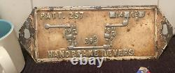 Rare Vintage Metal Sign Handbrake Levers PATT 257