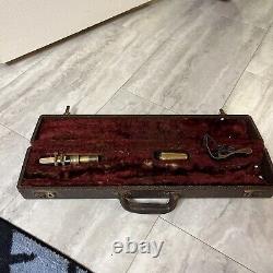 Rare Vintage PENZEL-MUELLER AMERICAN GLORITONE METAL CLARINET AND CASE B Flat