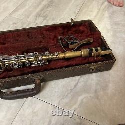 Rare Vintage PENZEL-MUELLER AMERICAN GLORITONE METAL CLARINET AND CASE B Flat