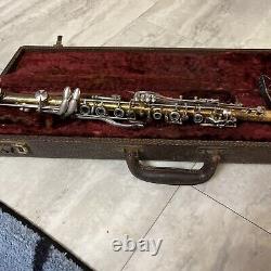 Rare Vintage PENZEL-MUELLER AMERICAN GLORITONE METAL CLARINET AND CASE B Flat