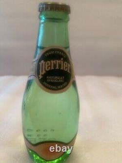 Rare/Vintage Perrier Metal Carrier & 5 6.5 Fl Oz Sealed Pry Off Cap Bottles