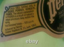 Rare/Vintage Perrier Metal Carrier & 5 6.5 Fl Oz Sealed Pry Off Cap Bottles