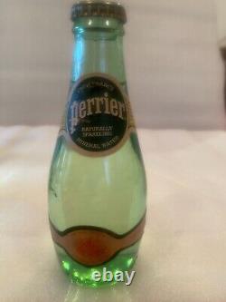 Rare/Vintage Perrier Metal Carrier & 5 6.5 Fl Oz Sealed Pry Off Cap Bottles