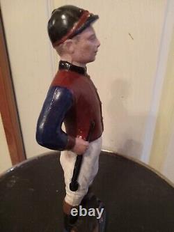 Rare Vintage Polychrome Metal Equestrian JOCKEY Sculpture 9 1/2 Keith Smykal