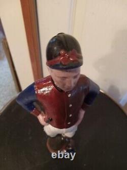 Rare Vintage Polychrome Metal Equestrian JOCKEY Sculpture 9 1/2 Keith Smykal