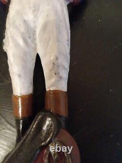 Rare Vintage Polychrome Metal Equestrian JOCKEY Sculpture 9 1/2 Keith Smykal