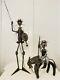Rare Vintage Set Signed Michel Jarry Don Quixote & Sancho Panza Metal Sculptures