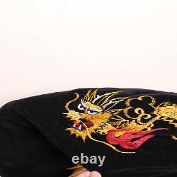 Rare Vintage Sukajan Hand Embroidered Reversible Tiger Eagle Japan M Bomber