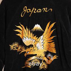 Rare Vintage Sukajan Hand Embroidered Reversible Tiger Eagle Japan M Bomber