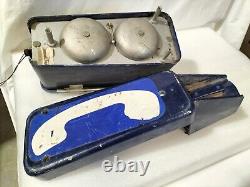 Rare Vintage Telephone Roadside Emergency Blue Phone Metal Housing Pole Mount