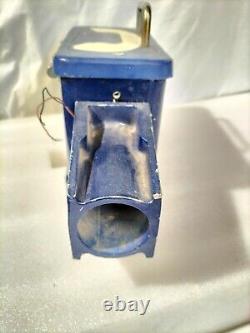 Rare Vintage Telephone Roadside Emergency Blue Phone Metal Housing Pole Mount