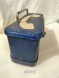 Rare Vintage Telephone Roadside Emergency Blue Phone Metal Housing Pole Mount