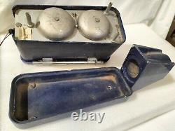 Rare Vintage Telephone Roadside Emergency Blue Phone Metal Housing Pole Mount