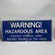 Rare Vintage Warning Hazardous Area Conrail Railroad Metal Sign 28 X 12