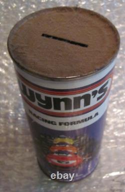 Rare Vintage Wynns Racing Oil Metal Advertising Sign Tin Can Bank Promo Original