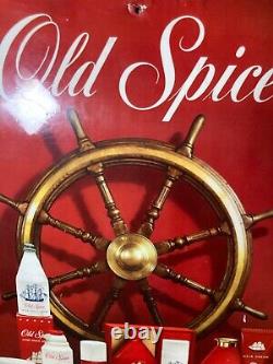 Rare Vintage paper and metal Old Spice advertising sign needs restoration