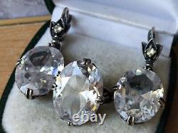 Rare Vintage set RING stone Earrings jewelry Metal USSr Soviet Size 7