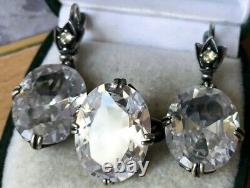 Rare Vintage set RING stone Earrings jewelry Metal USSr Soviet Size 7