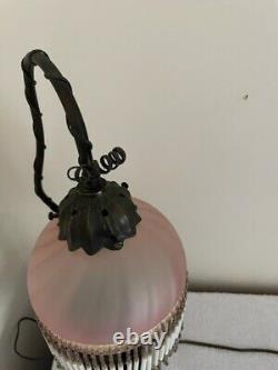 Rare! Vintage signed, Emile Bruchon Art Nouveau Style Metal Lamp- Beautiful EUC