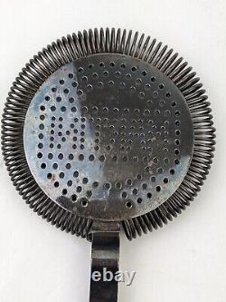 Rare Vtg Silver Plated Martini Rossi Logo Cocktail Strainer Barware Hawthorne