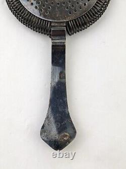Rare Vtg Silver Plated Martini Rossi Logo Cocktail Strainer Barware Hawthorne