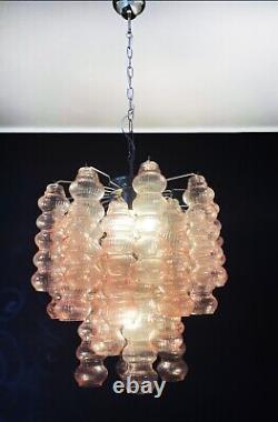 Rare top quality Murano Vintage chandelier 26 pink glasses tube